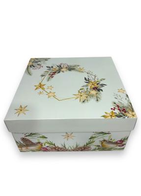 25x25x12 Beyaz Yılbaşı Kutusu