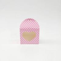 10x5x9  Pembe Puantiyeli Kalpli Kutu