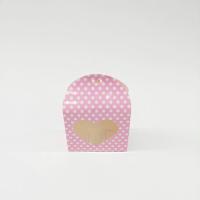 10x5x9  Pembe Puantiyeli Kalpli Kutu