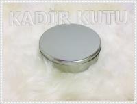 17x4 Daire Gümüş Metal Kutu