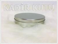 17x4 Daire Gümüş Metal Kutu