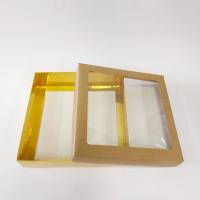 20x20x5 Kraft Çerçeveli Alt Altın Kutu