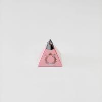6x6x6 Pembe Gümüş Yaldızlı Piramit Kutu