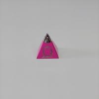 6x6x6 Fuşya Gümüş Yaldızlı Piramit Kutu