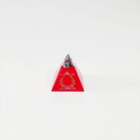 6x6x6 Kırmızı Gümüş Yaldızlı Piramit Kutu