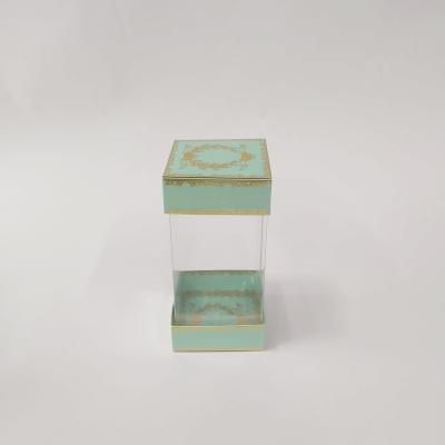 8x8x16 Çiftli Altın Yaldızlı Mint Yeşili Kutu